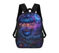 sinyumoney Backpack for Boys Girls 3d Print Magical Teacup Under Starry Umbrella Bookbag Elementary School Kids Casual Travel Bag Laptop Daypack 17inch