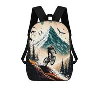 sinyumoney Backpack for Boys Girls 3d Print Mountain Bike Adventure Bookbag Elementary School Kids Casual Travel Bag Laptop Daypack 17inch
