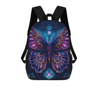 sinyumoney Backpack for Boys Girls 3d Print Neon Butterfly Dreamscape Bookbag Elementary School Kids Casual Travel Bag Laptop Daypack 17inch