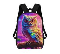 sinyumoney Backpack for Boys Girls 3d Print Neon Owl Fantasy Artwork Bookbag Elementary School Kids Casual Travel Bag Laptop Daypack 17inch