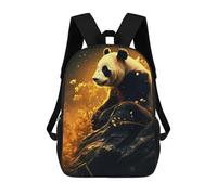 sinyumoney Backpack for Boys Girls 3d Print Panda in Golden Light Bookbag Elementary School Kids Casual Travel Bag Laptop Daypack 17inch