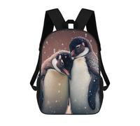sinyumoney Backpack for Boys Girls 3d Print Penguins Huddling in Snow Bookbag Elementary School Kids Casual Travel Bag Laptop Daypack 17inch