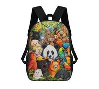 sinyumoney Backpack for Boys Girls 3d Print Rainbow Forest Friends Bookbag Elementary School Kids Casual Travel Bag Laptop Daypack 17inch