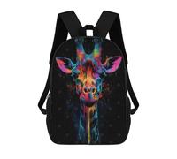 sinyumoney Backpack for Boys Girls 3d Print Rainbow Giraffe Bookbag Elementary School Kids Casual Travel Bag Laptop Daypack 17inch