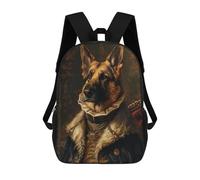 sinyumoney Backpack for Boys Girls 3d Print Royal German Shepherd Portrait Bookbag Elementary School Kids Casual Travel Bag Laptop Daypack 17inch