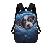 sinyumoney Backpack for Boys Girls 3d Print Sleeping Puppy in Clouds Bookbag Elementary School Kids Casual Travel Bag Laptop Daypack 17inch