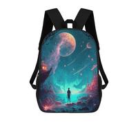 sinyumoney Backpack for Boys Girls 3d Print Space Explorer's Journey -9 Bookbag Elementary School Kids Casual Travel Bag Laptop Daypack 17inch