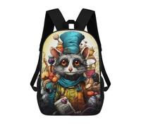 sinyumoney Backpack for Boys Girls 3d Print Steampunk Raccoon Chef Bookbag Elementary School Kids Casual Travel Bag Laptop Daypack 17inch