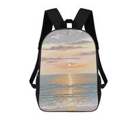 sinyumoney Backpack for Boys Girls 3d Print Sunrise Over The BlueOcean Bookbag Elementary School Kids Casual Travel Bag Laptop Daypack 17inch