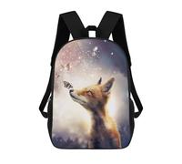 sinyumoney Backpack for Boys Girls 3d Print The Fox And Butterflies Bookbag Elementary School Kids Casual Travel Bag Laptop Daypack 17inch