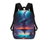 sinyumoney Backpack for Boys Girls 3d Print Underwater Fantasy World Bookbag Elementary School Kids Casual Travel Bag Laptop Daypack 17inch