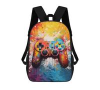 sinyumoney Backpack for Boys Girls 3d Print Vibrant Gaming Controller Artwork -125 Bookbag Elementary School Kids Casual Travel Bag Laptop Daypack 17inch
