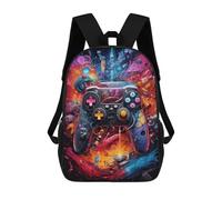 sinyumoney Backpack for Boys Girls 3d Print Vibrant Gaming Controller Artwork -24 Bookbag Elementary School Kids Casual Travel Bag Laptop Daypack 17inch