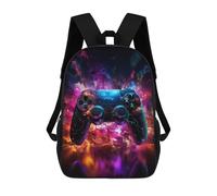 sinyumoney Backpack for Boys Girls 3d Print Vibrant Gaming Controller Artwork -71 Bookbag Elementary School Kids Casual Travel Bag Laptop Daypack 17inch