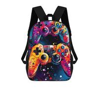 sinyumoney Backpack for Boys Girls 3d Print Vibrant Gaming Controllers Artwork Bookbag Elementary School Kids Casual Travel Bag Laptop Daypack 17inch