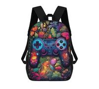 sinyumoney Backpack for Boys Girls 3d Print Video Game Controller in A Magical Forest Bookbag Elementary School Kids Casual Travel Bag Laptop Daypack 17inch