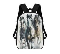 sinyumoney Backpack for Boys Girls 3d Print Wild Horses in Motion Bookbag Elementary School Kids Casual Travel Bag Laptop Daypack 17inch