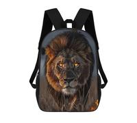 sinyumoney Backpack for Boys Girls 3d Print Wild Lion Portrait Bookbag Elementary School Kids Casual Travel Bag Laptop Daypack 17inch