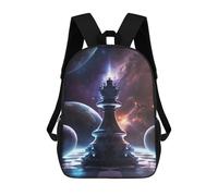 sinyumoney Backpack, Galactic Chess King School Bags Schoolbag, School Bags,Travel Rucksacks Book Bags 3D Printed Cartoon Large Capacity Backpack for Boy And Girl 17inch