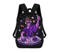sinyumoney Backpack, Galactic DJ School Bags Schoolbag, School Bags,Travel Rucksacks Book Bags 3D Printed Cartoon Large Capacity Backpack for Boy And Girl 17inch