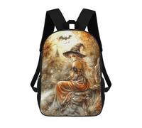 sinyumoney Backpack, Halloween Witch Art Print -2 School Bags Schoolbag, School Bags,Travel Rucksacks Book Bags 3D Printed Cartoon Large Capacity Backpack for Boy And Girl 17inch