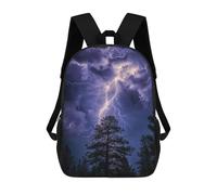 sinyumoney Backpack, Lightning Strikes Through Trees School Bags Schoolbag, School Bags,Travel Rucksacks Book Bags 3D Printed Cartoon Large Capacity Backpack for Boy And Girl 17inch