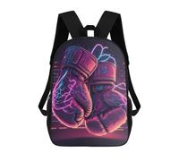 sinyumoney Backpack, Neon Boxing Gloves Artwork School Bags Schoolbag, School Bags,Travel Rucksacks Book Bags 3D Printed Cartoon Large Capacity Backpack for Boy And Girl 17inch