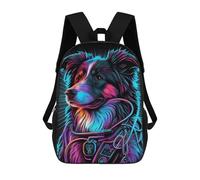 sinyumoney Backpack, Neon Dog Artwork School Bags Schoolbag, School Bags,Travel Rucksacks Book Bags 3D Printed Cartoon Large Capacity Backpack for Boy And Girl 17inch