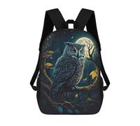 sinyumoney Backpack, Night Owl Majesty School Bags Schoolbag, School Bags,Travel Rucksacks Book Bags 3D Printed Cartoon Large Capacity Backpack for Boy And Girl 17inch