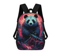 sinyumoney Backpack, Panda in A Fantasy Forest School Bags Schoolbag, School Bags,Travel Rucksacks Book Bags 3D Printed Cartoon Large Capacity Backpack for Boy And Girl 17inch