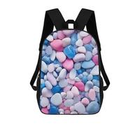 sinyumoney Backpack, Pastel Pebbles Collection School Bags Schoolbag, School Bags,Travel Rucksacks Book Bags 3D Printed Cartoon Large Capacity Backpack for Boy And Girl 17inch