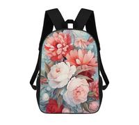 sinyumoney Backpack, Pastel Peony Bouquet -1 School Bags Schoolbag, School Bags,Travel Rucksacks Book Bags 3D Printed Cartoon Large Capacity Backpack for Boy And Girl 17inch