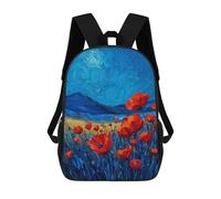 sinyumoney Backpack, Poppy Field Painting -2 School Bags Schoolbag, School Bags,Travel Rucksacks Book Bags 3D Printed Cartoon Large Capacity Backpack for Boy And Girl 17inch