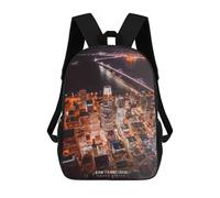 sinyumoney Backpack, San Francisco Night Lights School Bags Schoolbag, School Bags,Travel Rucksacks Book Bags 3D Printed Cartoon Large Capacity Backpack for Boy And Girl 17inch