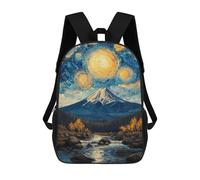sinyumoney Backpack, Starry Night Fuji Mount School Bags Schoolbag, School Bags,Travel Rucksacks Book Bags 3D Printed Cartoon Large Capacity Backpack for Boy And Girl 17inch
