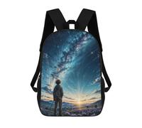 sinyumoney Backpack, Starry Sky Sunrise School Bags Schoolbag, School Bags,Travel Rucksacks Book Bags 3D Printed Cartoon Large Capacity Backpack for Boy And Girl 17inch