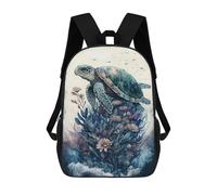 sinyumoney Backpack, Turtle Wonder School Bags Schoolbag, School Bags,Travel Rucksacks Book Bags 3D Printed Cartoon Large Capacity Backpack for Boy And Girl 17inch