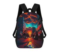 sinyumoney Backpack, Urban Sunset Reflections School Bags Schoolbag, School Bags,Travel Rucksacks Book Bags 3D Printed Cartoon Large Capacity Backpack for Boy And Girl 17inch
