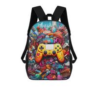 sinyumoney Backpack, Vibrant Gaming Controller Artwork -23 School Bags Schoolbag, School Bags,Travel Rucksacks Book Bags 3D Printed Cartoon Large Capacity Backpack for Boy And Girl 17inch