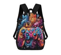sinyumoney Backpack, Vibrant Gaming Controller Artwork -38 School Bags Schoolbag, School Bags,Travel Rucksacks Book Bags 3D Printed Cartoon Large Capacity Backpack for Boy And Girl 17inch
