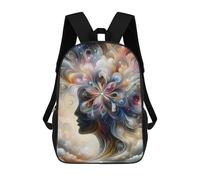 sinyumoney Backpacks Abstract Flower Woman Kids School Backpack School Bag 3D Printed School Bags for Boys Elementary And Middle School Students 17inch