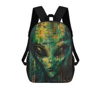 sinyumoney Backpacks Alien Art LXII Kids School Backpack School Bag 3D Printed School Bags for Boys Elementary And Middle School Students 17inch