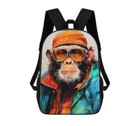 sinyumoney Backpacks Animal Monkey Kids School Backpack School Bag 3D Printed School Bags for Boys Elementary And Middle School Students 17inch