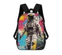 sinyumoney Backpacks Astronaut Graffiti Art Kids School Backpack School Bag 3D Printed School Bags for Boys Elementary And Middle School Students 17inch