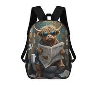 sinyumoney Backpacks Baby Highland Cow Toilet Kids School Backpack School Bag 3D Printed School Bags for Boys Elementary And Middle School Students 17inch