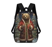 sinyumoney Backpacks Bear Gift Xmas Kids School Backpack School Bag 3D Printed School Bags for Boys Elementary And Middle School Students 17inch