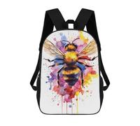 sinyumoney Backpacks Bee Watercolor Kids School Backpack School Bag 3D Printed School Bags for Boys Elementary And Middle School Students 17inch