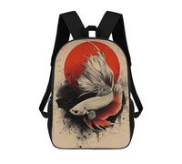 sinyumoney Backpacks Betta Fish Poster Kids School Backpack School Bag 3D Printed School Bags for Boys Elementary And Middle School Students 17inch