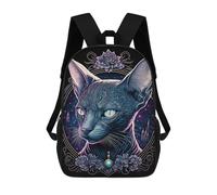 sinyumoney Backpacks Black Light Cat 26 Kids School Backpack School Bag 3D Printed School Bags for Boys Elementary And Middle School Students 17inch