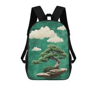 sinyumoney Backpacks Bonsai Tree with Clouds Kids School Backpack School Bag 3D Printed School Bags for Boys Elementary And Middle School Students 17inch